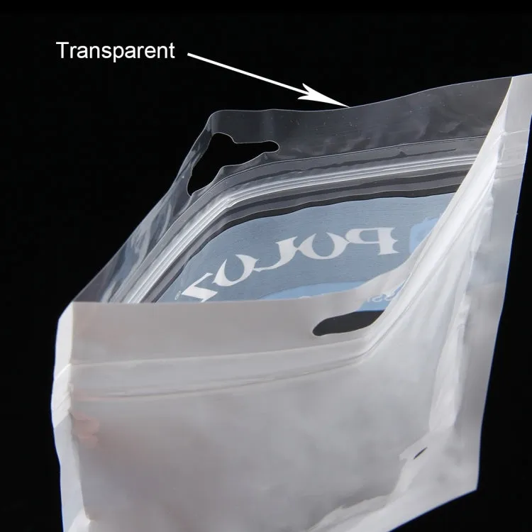 10 PCS PULUZ 25.8cm x 18cm Hang Hole Clear Front White Pearl Jewelry Zip Lock Packaging Bag (Size: L)