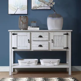 48'' Solid Wood Sideboard Console Table with 2 Drawers and Cabinets and Bottom Shelf for Living Room and Kitchen Dining