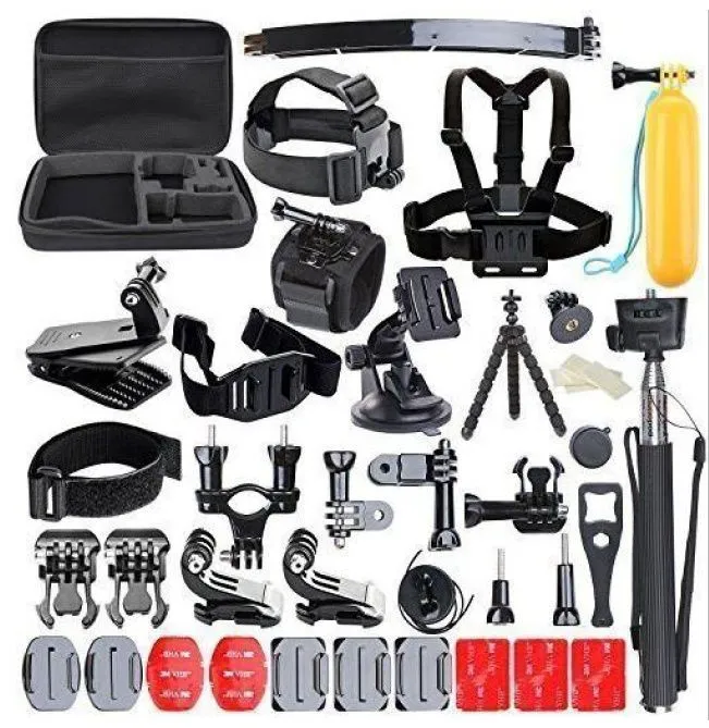 50 in 1 Sports Action Camera Accessories Kit for Gopro HERO 5 5s 4 3   SJ4000 Video Camera with bag