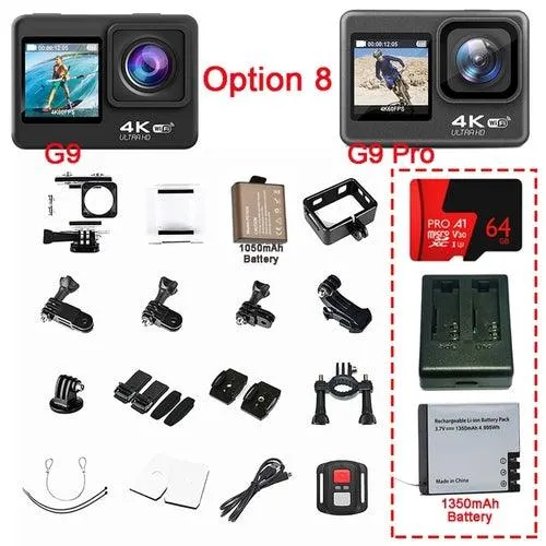 Action Camera 4K 60FPS 24MP 2.0 Touch LCD EIS Dual Screen Wi-Fi