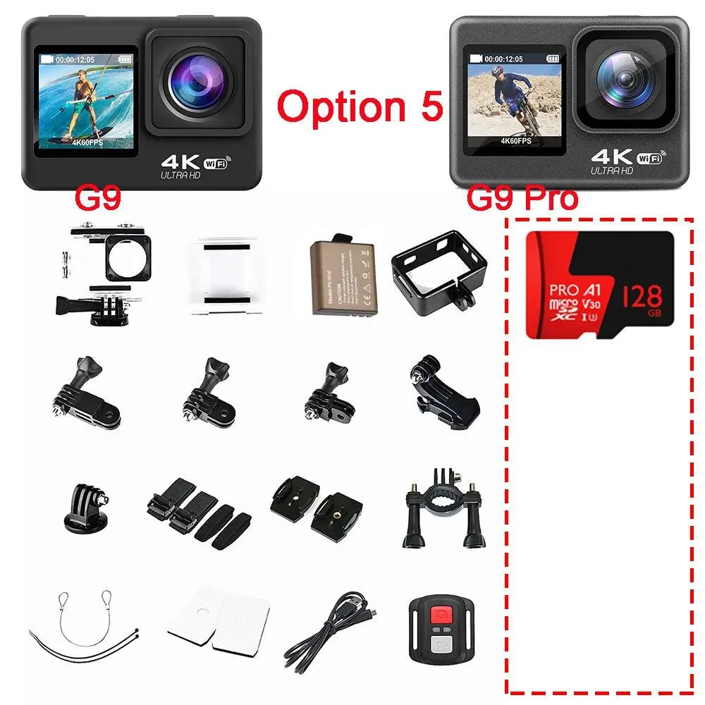 Action Camera 4K 60FPS 24MP 2.0 Touch LCD EIS Dual Screen Wi-Fi