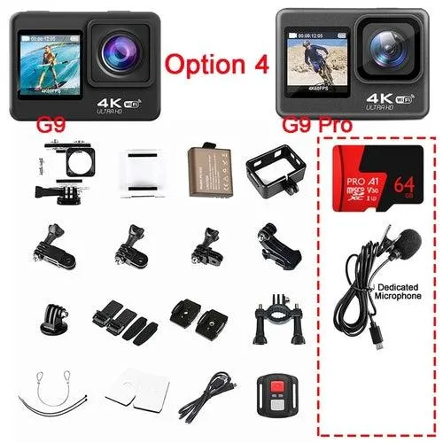 Action Camera 4K 60FPS 24MP 2.0 Touch LCD EIS Dual Screen Wi-Fi