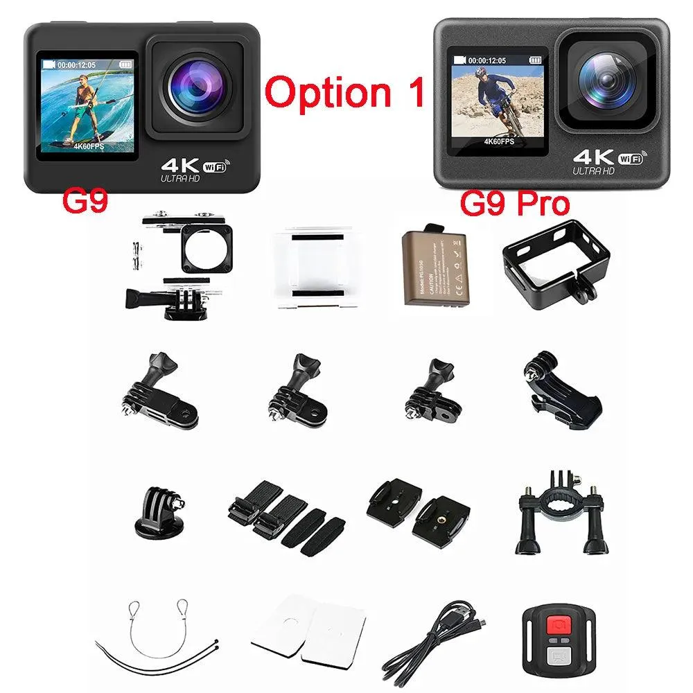 Action Camera 4K 60FPS 24MP 2.0 Touch LCD EIS Dual Screen Wi-Fi