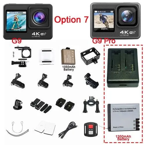 Action Camera 4K 60FPS 24MP 2.0 Touch LCD EIS Dual Screen Wi-Fi