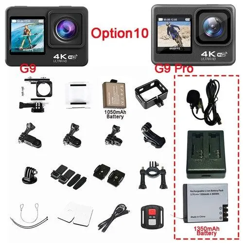 Action Camera 4K 60FPS 24MP 2.0 Touch LCD EIS Dual Screen Wi-Fi