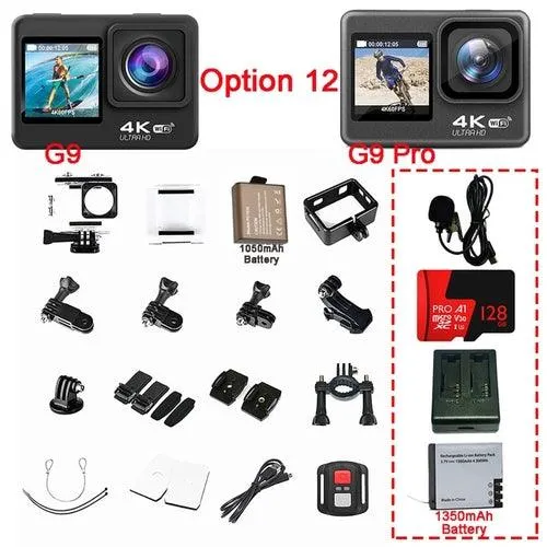 Action Camera 4K 60FPS 24MP 2.0 Touch LCD EIS Dual Screen Wi-Fi