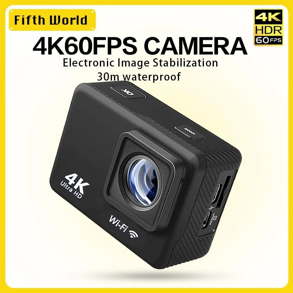 Action Camera 4K 60fps With Remote Control Sport Camera