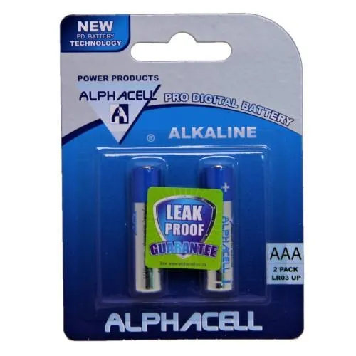 Alphacell Alkaline Pro Digital Battery - Size AAA 2pc