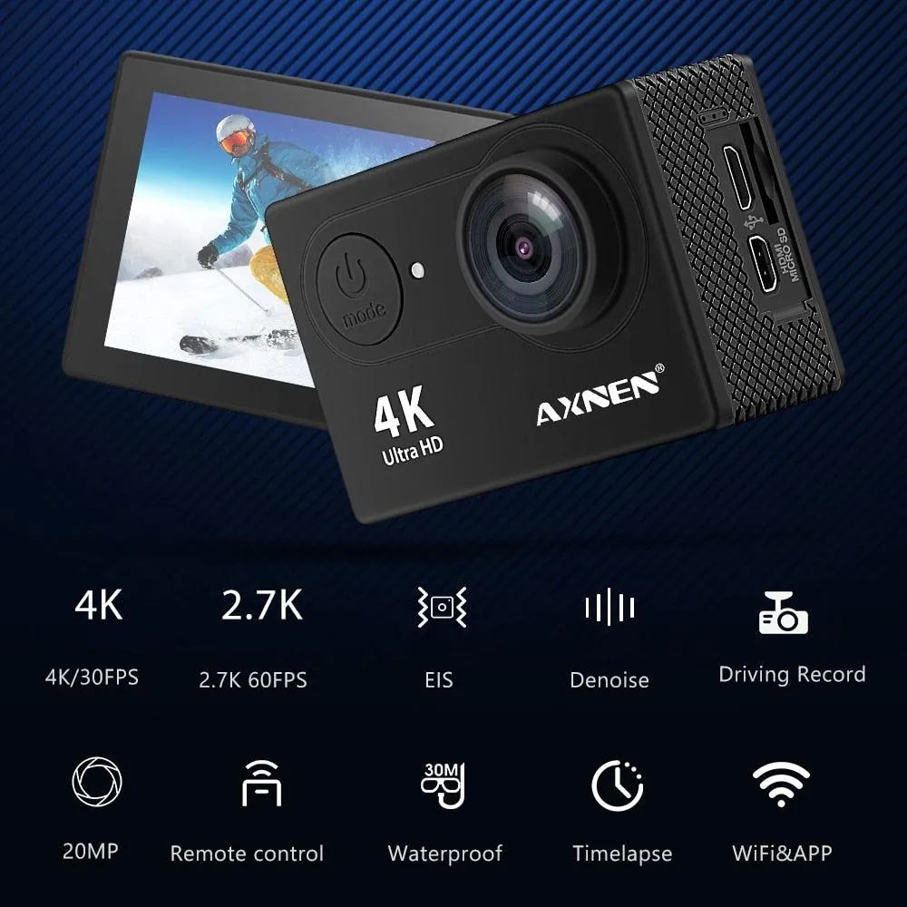 Axnen Action Camera H9R 1080P 60PFS Sports Cam