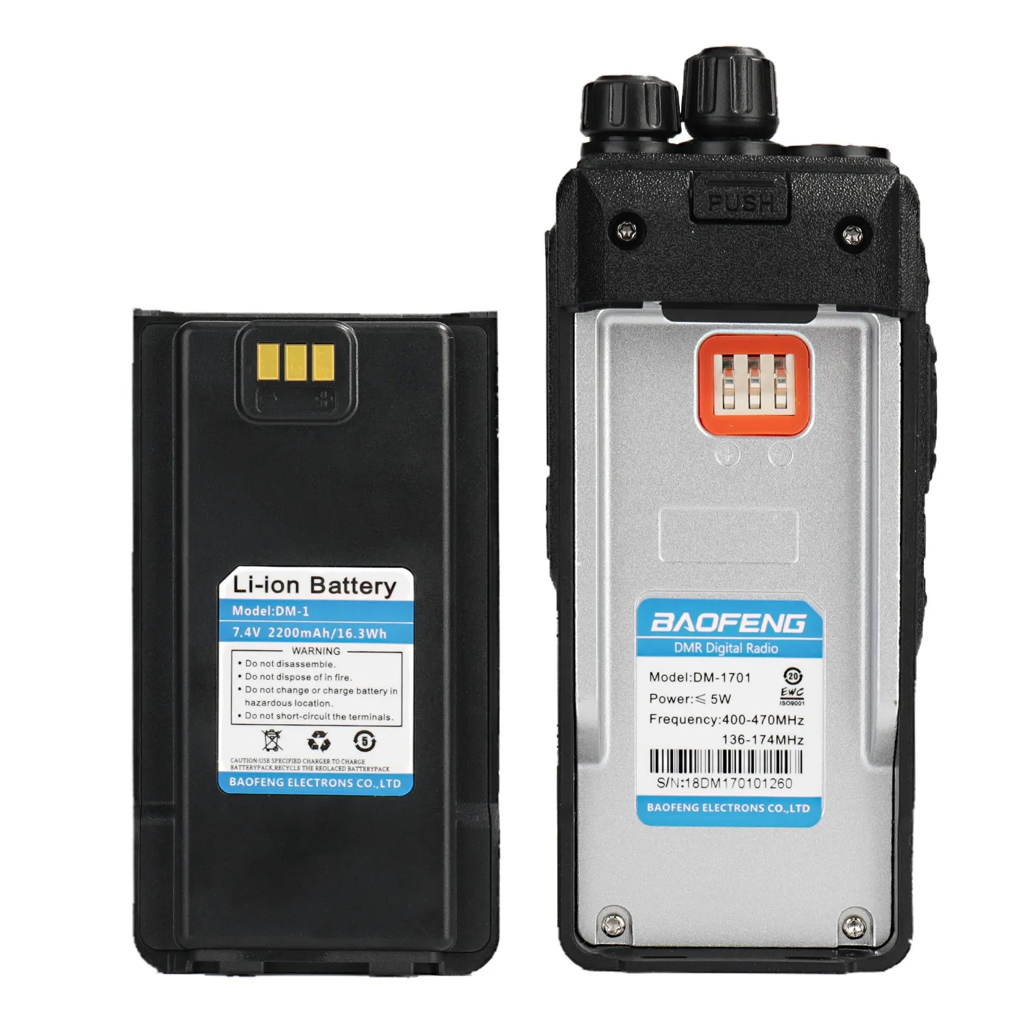 Baofeng DM-1701 DMR | Dual Band | 5W | 120K Contacts Import | SMS Function