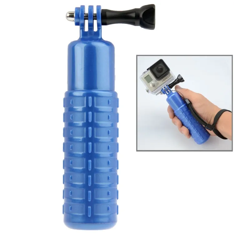 Bobber Floating Hand Grip Handheld Mount with Wrist Strap   Screw for GoPro, Insta360, DJI and Other Action Cameras(Blue)