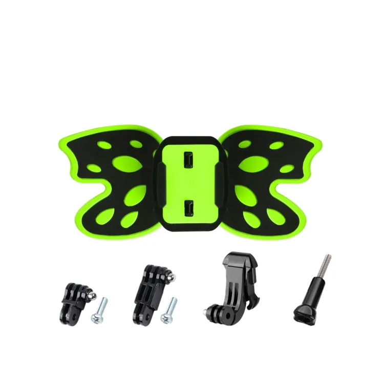 Butterfly Helmet Mount Adapter with 3-Way Pivot Arm & J-Hook Buckle & Long Screw for GoPro, Insta360, DJI and Other Action Cameras (Fluorescent Green)