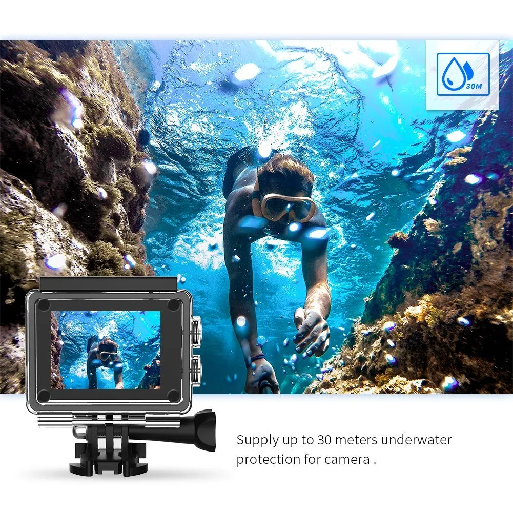 Crosstour Action Waterproof Camera 4K WIFI 16MP Ultra HD with Remote Control