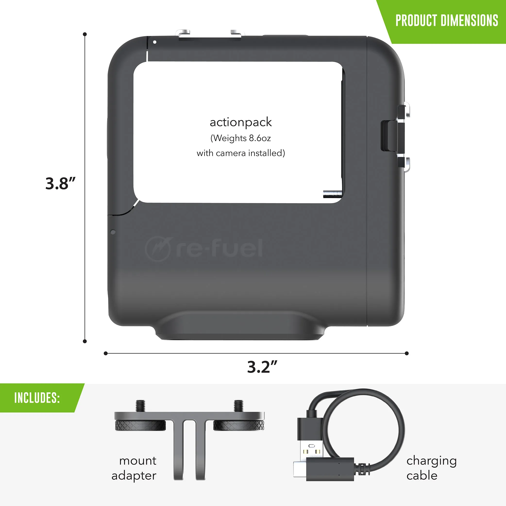 Extended Battery Module For GoPro HERO13, HERO12, HERO11, Hero10 & HERO9 (BLACK) Action Cameras