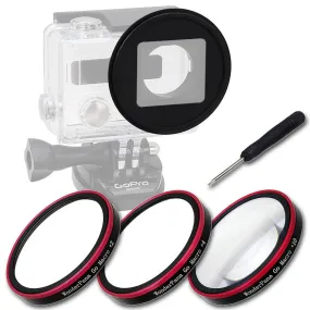 Fotodiox Pro WonderPana Go H3  Macro Kit - GoTough Filter Adapter System f/ GoPro HERO3 /4 Slimline Housing with Three Macro Filters ( 2,  4,  10)