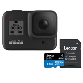 GoPro HERO 8 Black 4K Waterproof Action Camera with Lexar 633x 64GB Memory Card [Black Friday]