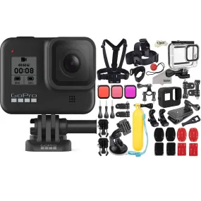 GoPro HERO8 Black with Waterproof Housing   Sleeve Case   Filters   Head Chest Strap   Suction Cup Mount   More