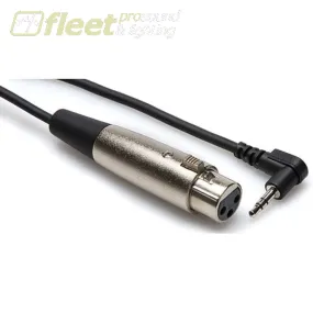 Hosa XVS-101F XLR Female To Right Angle 3.5 MM Cable - Microphone for DV Cam, Stereo Microphones