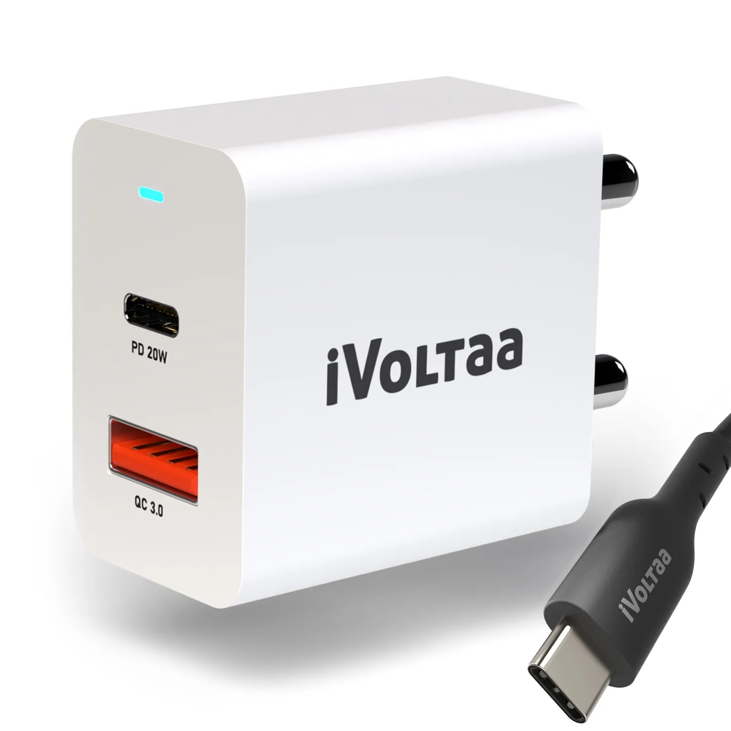 iVoltaa 20W USB-C PD & QC Power Delivery PD3.0 Dual port Fast Wall Charger