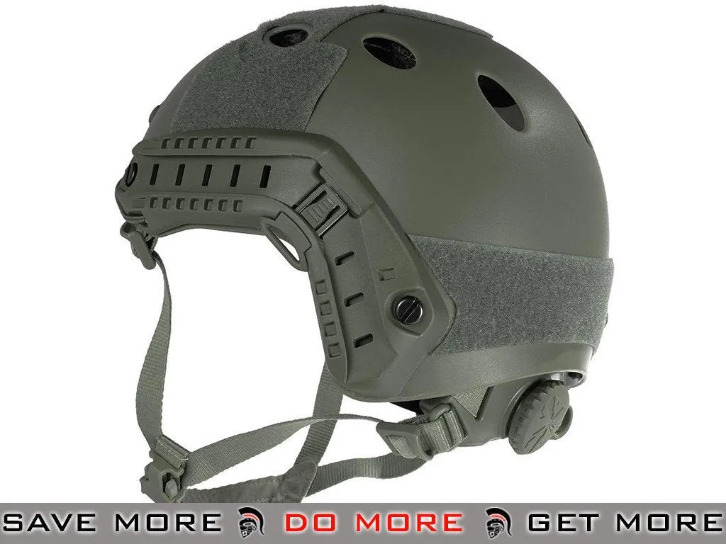 Lancer Tactical Airsoft PJ Type Dial Adjustment Bump Helmet - Foliage Green