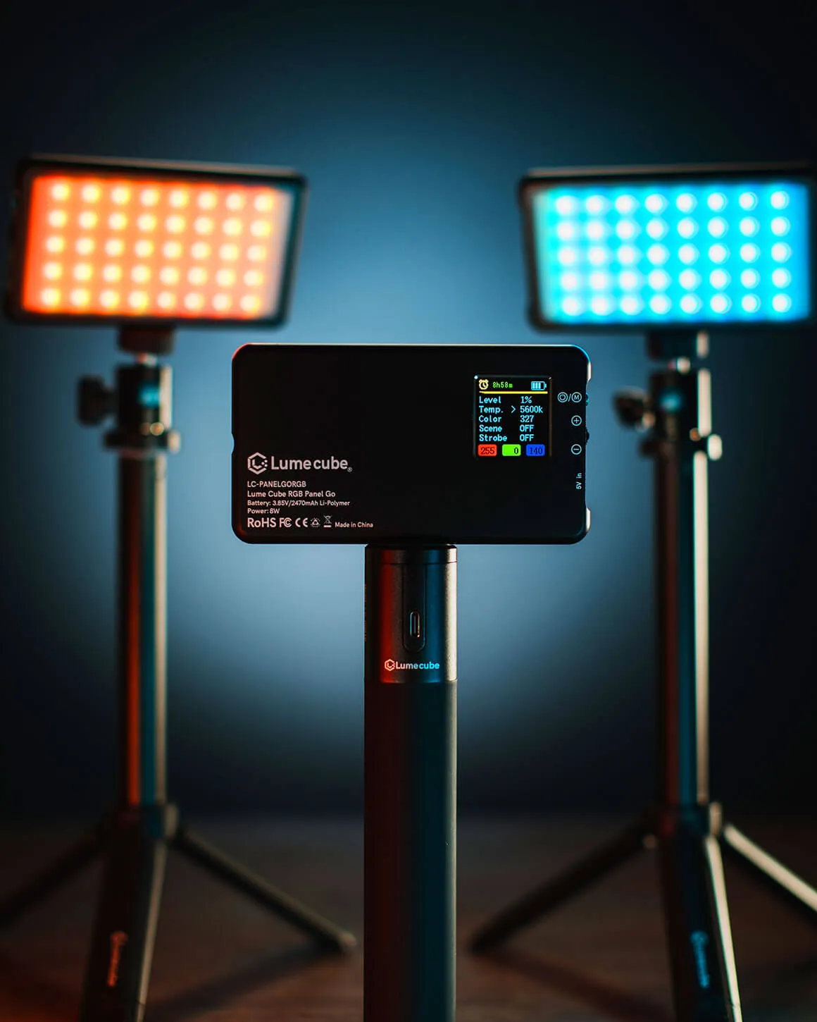 Lume Cube RGB Panel Go Lighting Kit Two LED Panel Lights with Stands