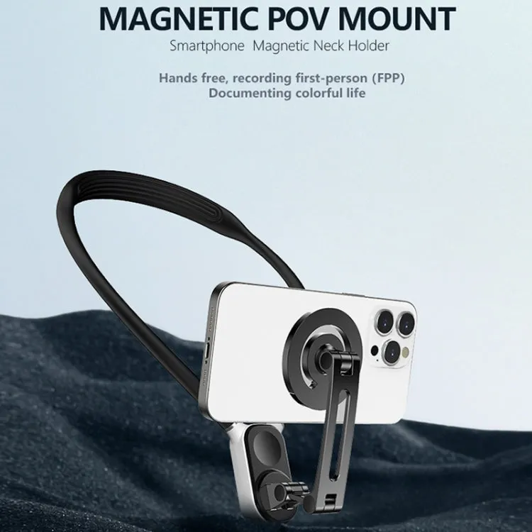 Magnetic Hanging Neck Holder For Mobile Phones/Action Cameras(Star Light Color)