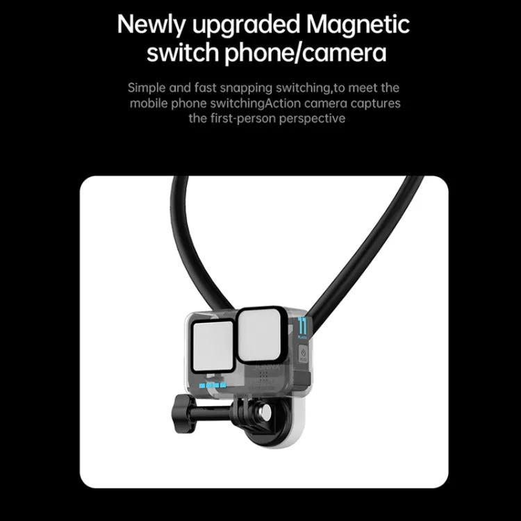 Magnetic Hanging Neck Holder For Mobile Phones/Action Cameras(Star Light Color)