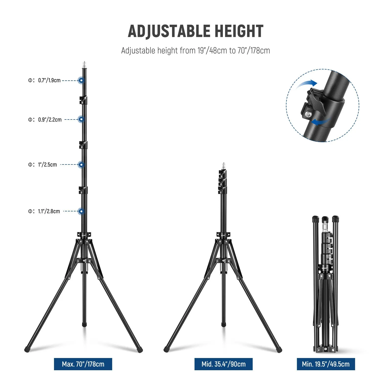 NEEWER ST70R All Metal Foldable Light Stand