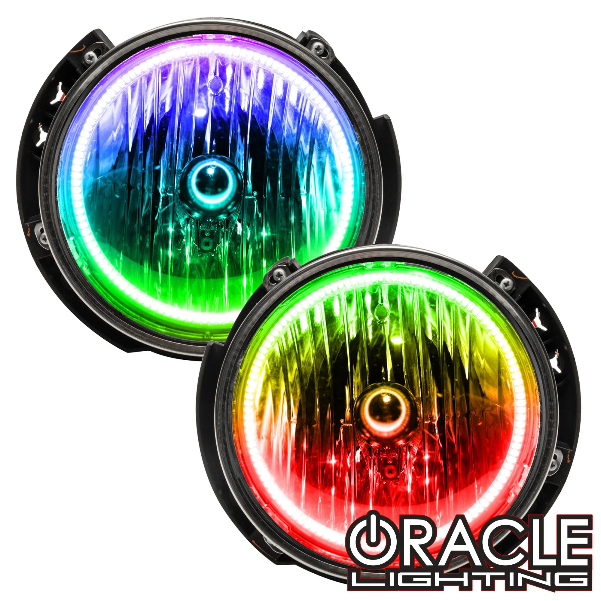 ORACLE Lighting 2007-2016 Jeep Wrangler Pre-Assembled Headlights - Dynamic ColorSHIFT