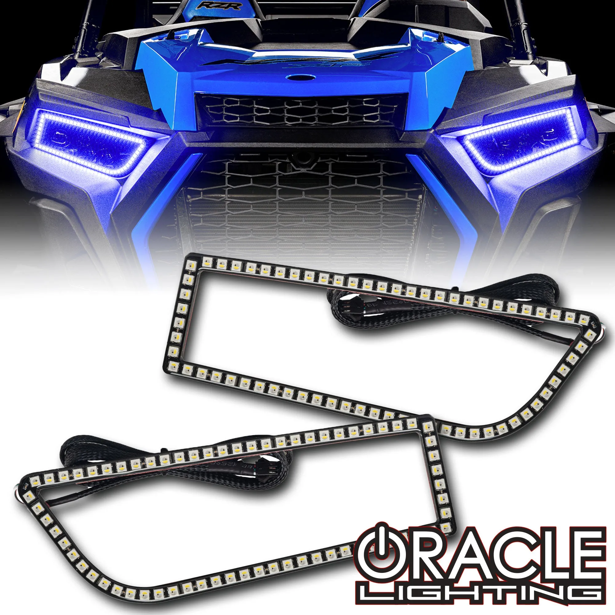 ORACLE Lighting 2014-2023 Polaris RZR 900 / 1000 Turbo Dynamic ColorSHIFT RGB A Surface Mount Headlight Halo Kit