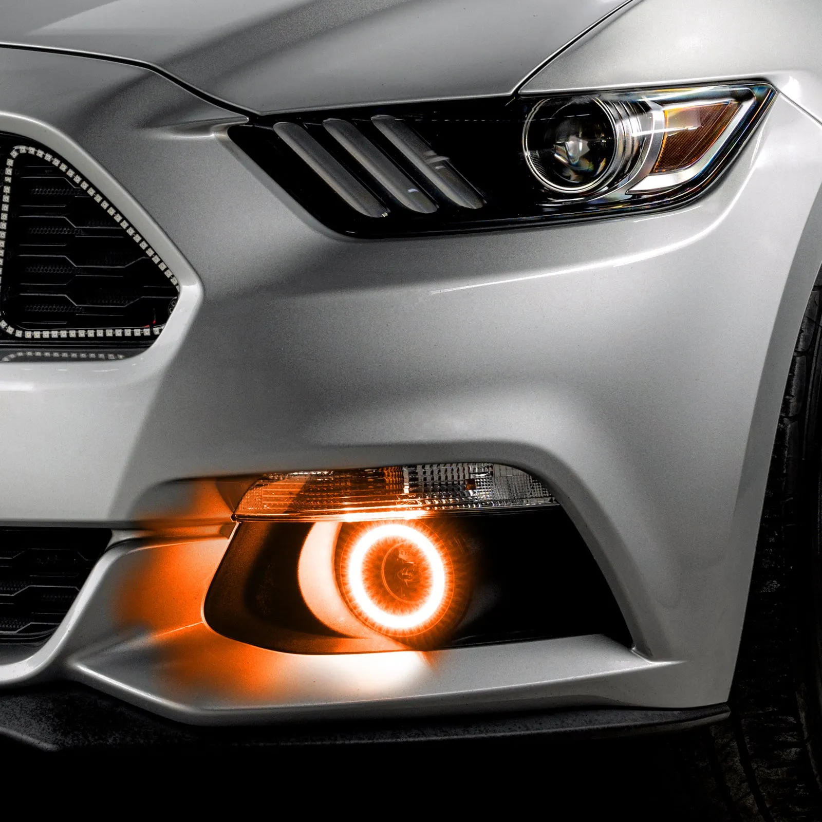 ORACLE Lighting 2015-2017 Ford Mustang Dynamic ColorSHIFT RGB A Projector Surface Mount Fog Light Halo Kit