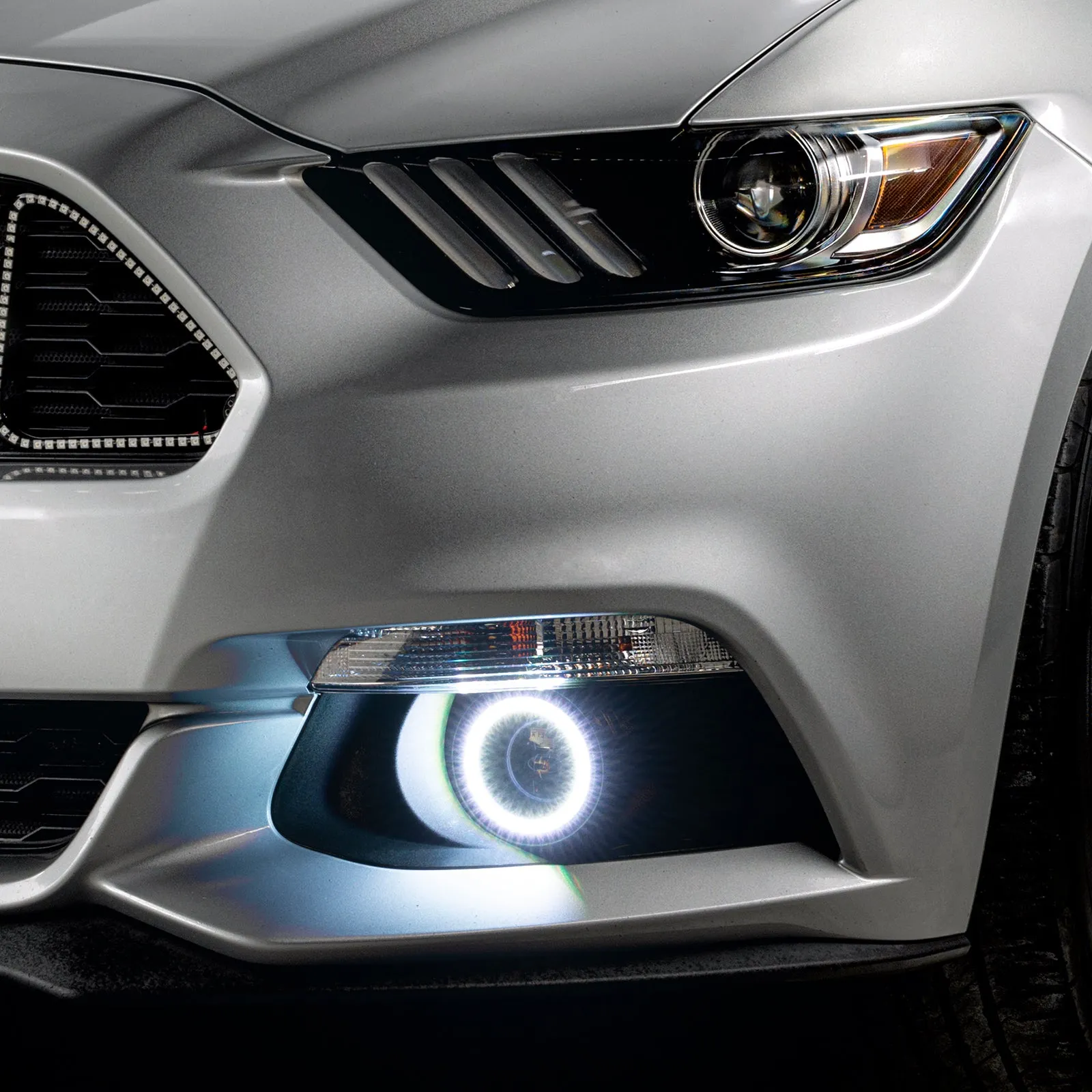 ORACLE Lighting 2015-2017 Ford Mustang Dynamic ColorSHIFT RGB A Projector Surface Mount Fog Light Halo Kit