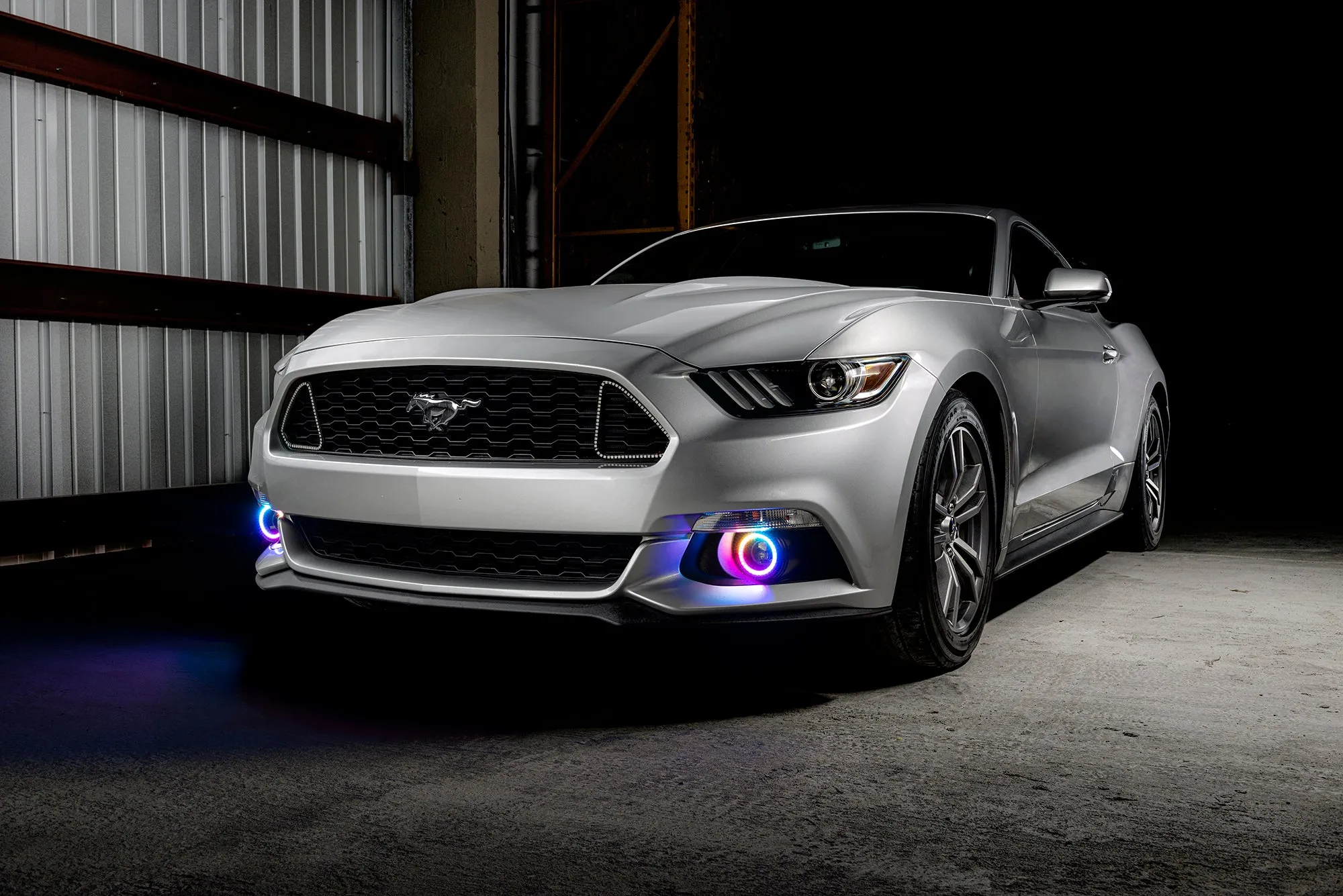 ORACLE Lighting 2015-2017 Ford Mustang Dynamic ColorSHIFT RGB A Projector Surface Mount Fog Light Halo Kit