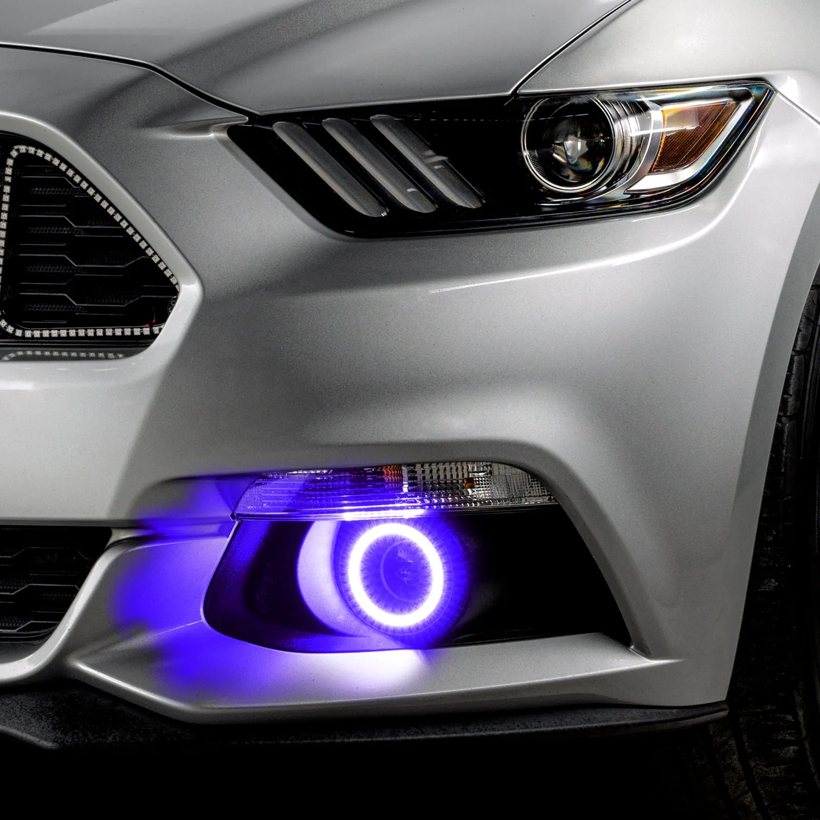 ORACLE Lighting 2015-2017 Ford Mustang Dynamic ColorSHIFT RGB A Projector Surface Mount Fog Light Halo Kit