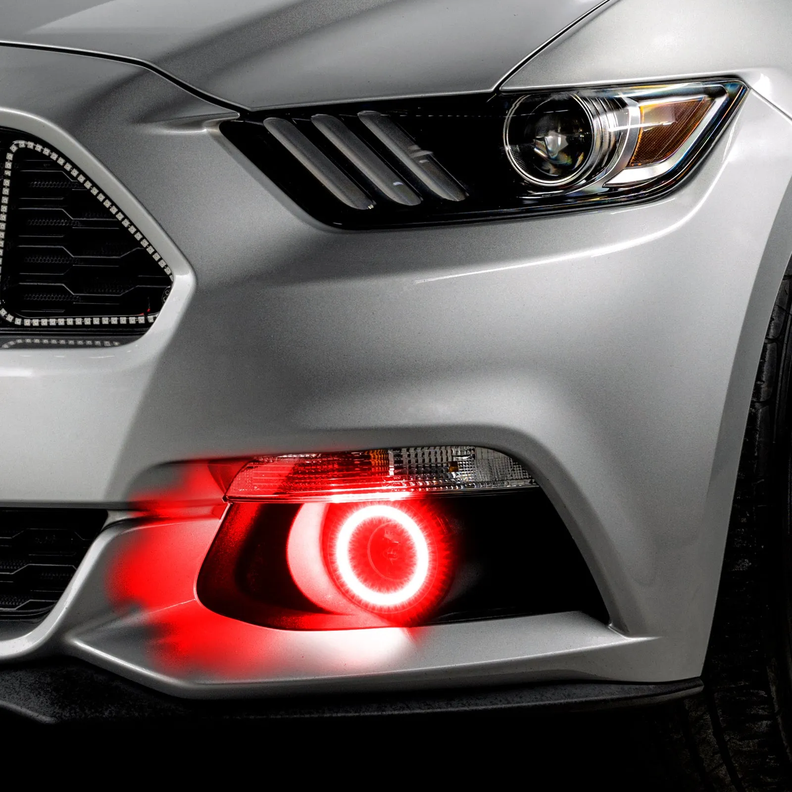 ORACLE Lighting 2015-2017 Ford Mustang Dynamic ColorSHIFT RGB A Projector Surface Mount Fog Light Halo Kit