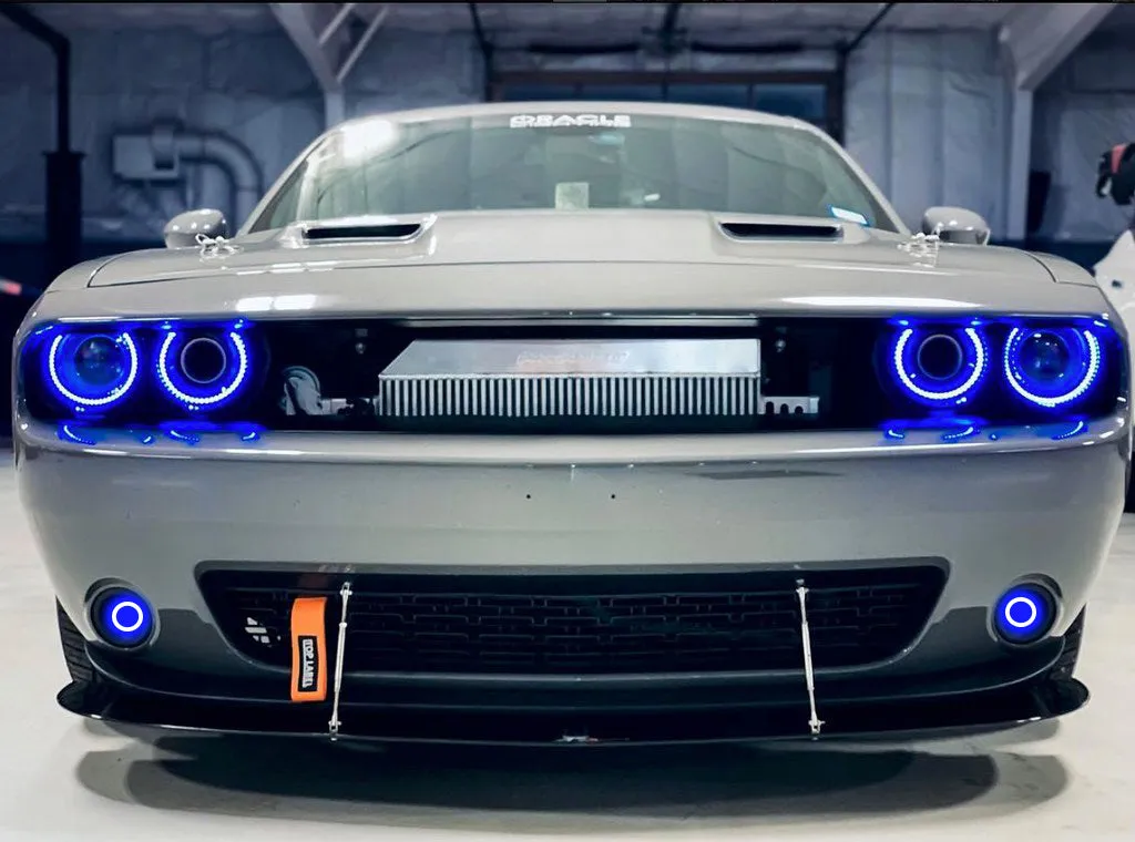 ORACLE Lighting 2015-2023 Dodge Challenger Dynamic ColorSHIFT Surface Mount Headlight & Fog Light Halo Kit - Combo