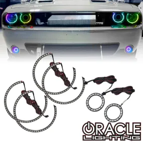 ORACLE Lighting 2015-2023 Dodge Challenger Dynamic ColorSHIFT Surface Mount Headlight & Fog Light Halo Kit - Combo