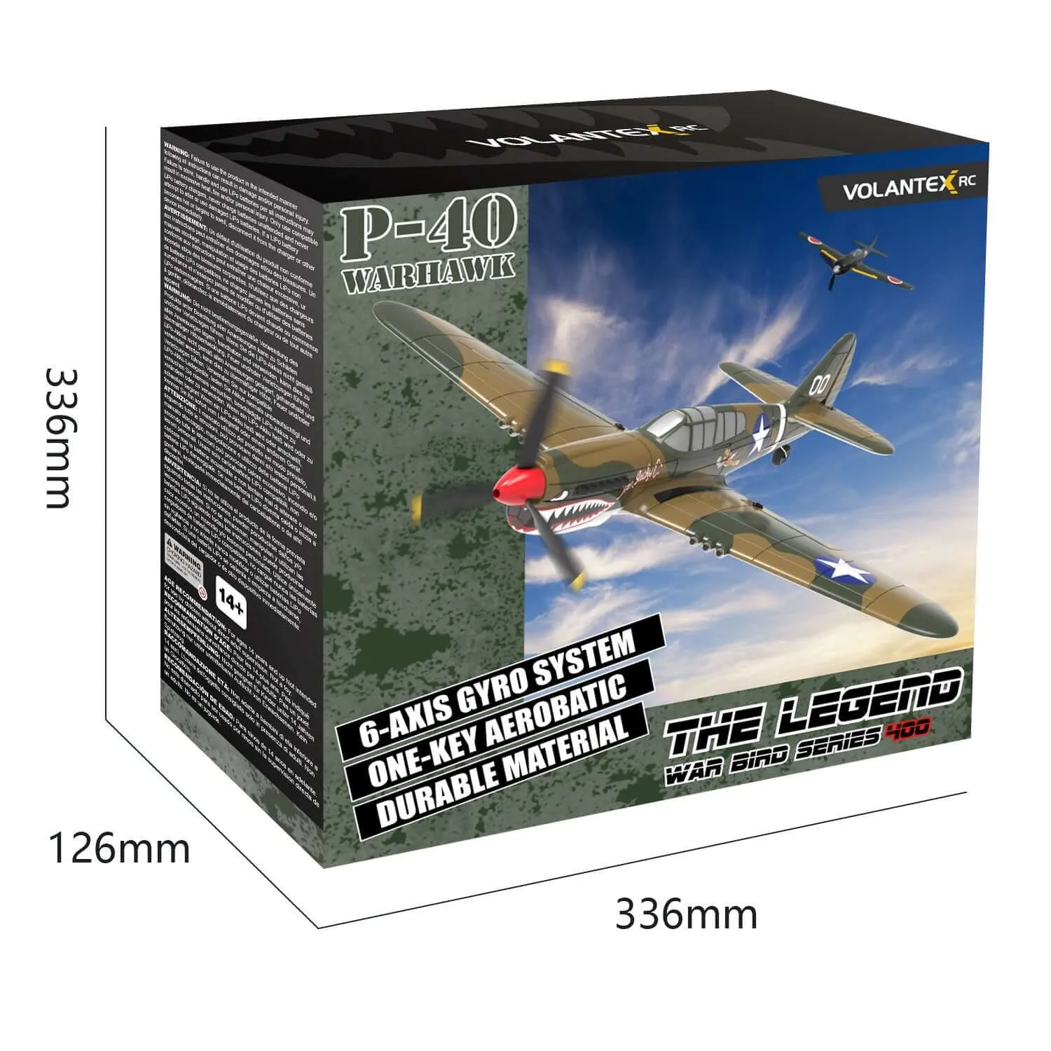 Aerobatic P-40 Warbird RC Fighter Plane with 400mm Wingspan & 4-Channel Control