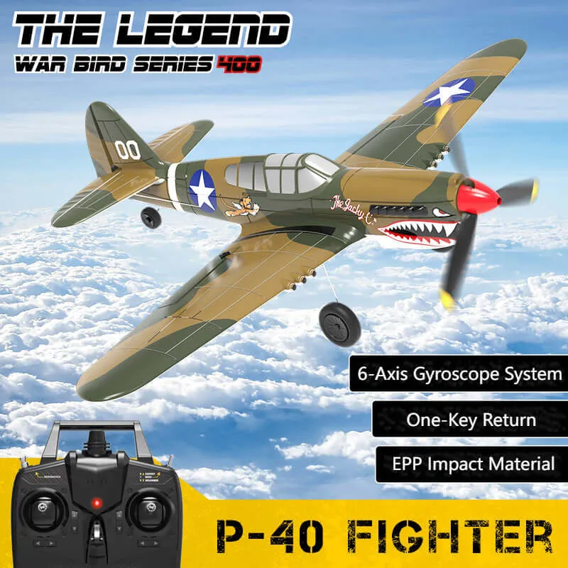 P-40 Warbird RC Fighter: Aerobatic Fun with 400mm Wingspan & 4CH Control