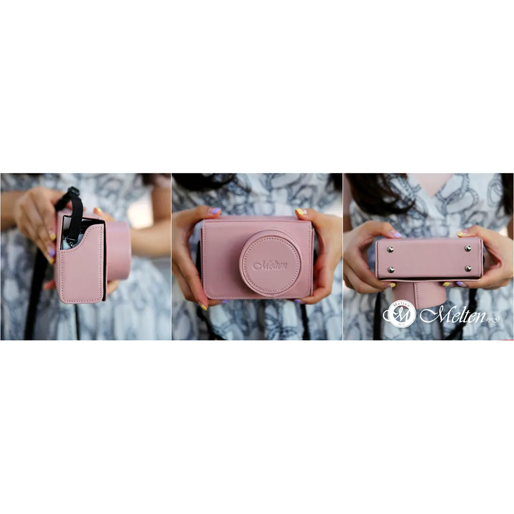 Pink Melten Mirrorless Camera Leather Full Case - Jaycee