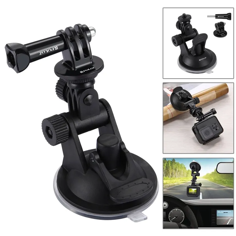 PULUZ 53 in 1 Accessories Total Ultimate Combo Kits (Chest Strap   Suction Cup Mount   3-Way Pivot Arms   J-Hook Buckle   Wrist Strap   Helmet Strap   Extendable Monopod   Surface Mounts   Tripod Adap ...  for GoPro, Insta360, DJI and Other Action Cameras