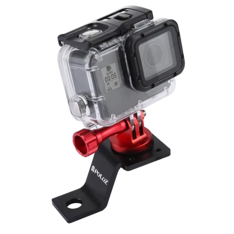 PULUZ Aluminum Alloy Motorcycle Fixed Holder Mount with Tripod Adapter & Screw for GoPro, Insta360, DJI and Other Action Cameras(Red)