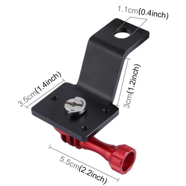 PULUZ Aluminum Alloy Motorcycle Fixed Holder Mount with Tripod Adapter & Screw for GoPro, Insta360, DJI and Other Action Cameras(Red)