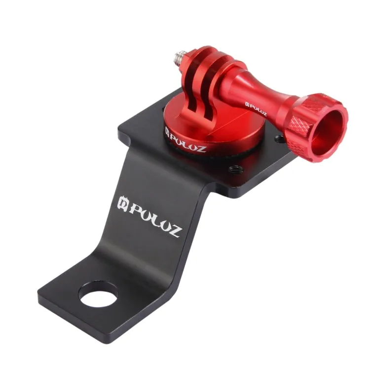 PULUZ Aluminum Alloy Motorcycle Fixed Holder Mount with Tripod Adapter & Screw for GoPro, Insta360, DJI and Other Action Cameras(Red)