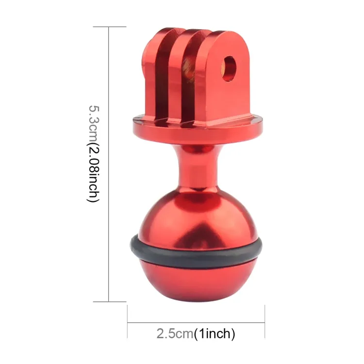 PULUZ  CNC Aluminum Ball Head Adapter Mount for GoPro, Insta360, DJI and Other Action Cameras, Diameter: 2.5cm(Red)