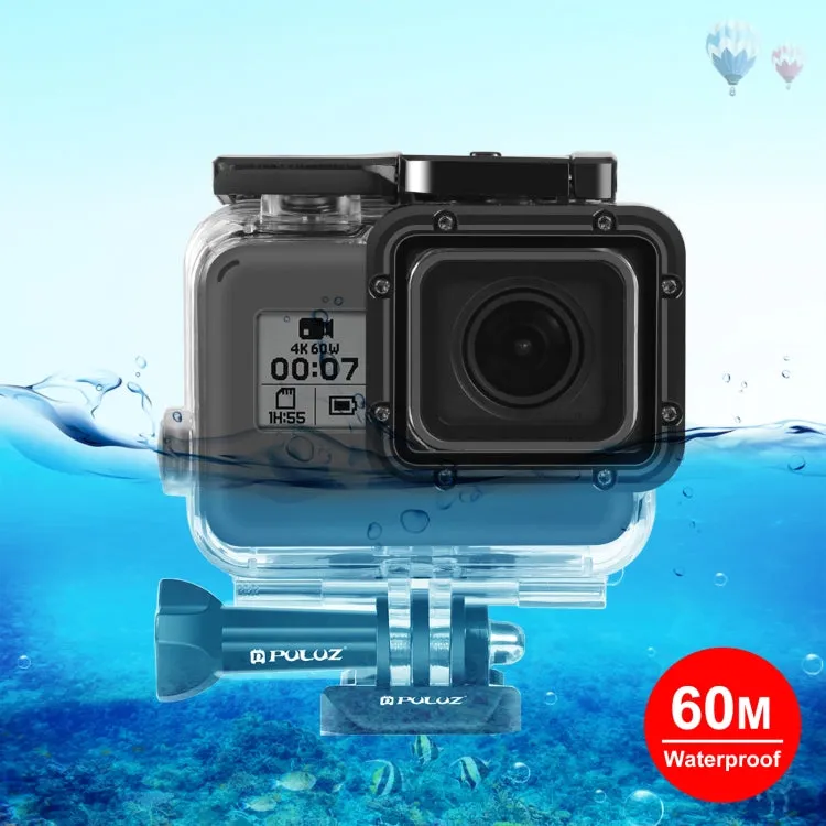 PULUZ for GoPro HERO(2018) / HERO7 Black /6 /5 60m Underwater Waterproof Housing Diving Protective Case with Buckle Basic Mount & Screw