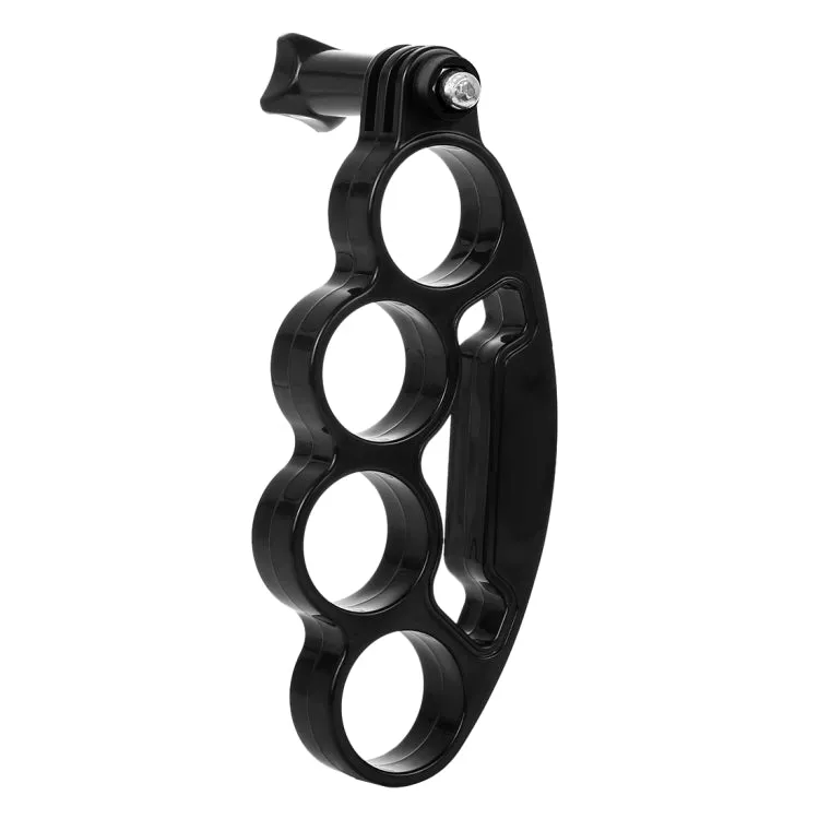 PULUZ Handheld Plastic Knuckles Fingers Grip Ring Monopod Tripod Mount with Thumb Screw for GoPro, Insta360, DJI and Other Action Cameras(Black)