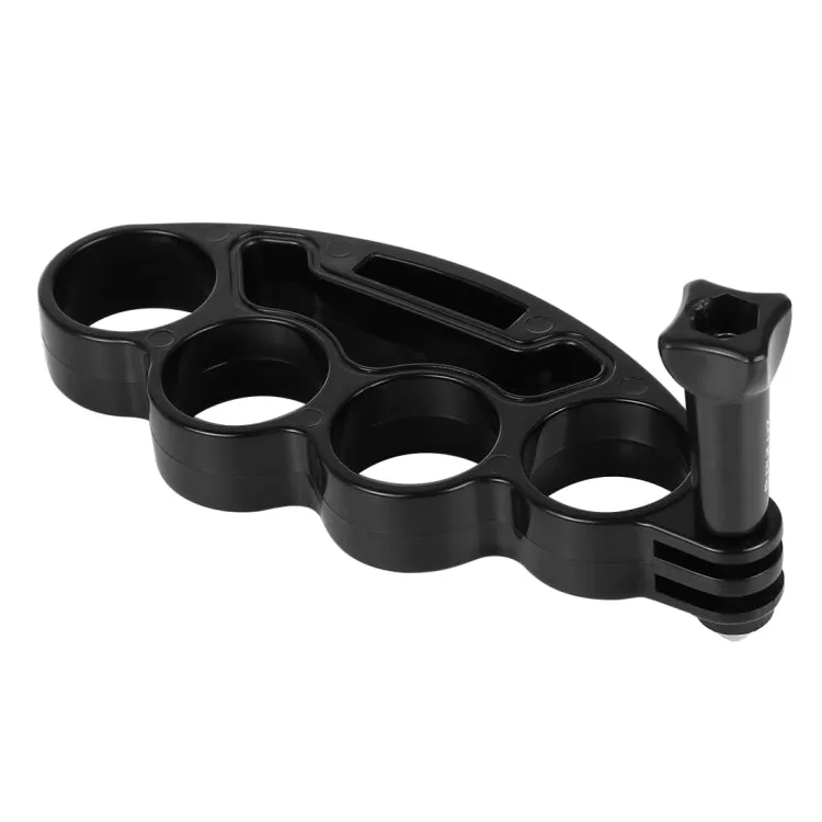 PULUZ Handheld Plastic Knuckles Fingers Grip Ring Monopod Tripod Mount with Thumb Screw for GoPro, Insta360, DJI and Other Action Cameras(Black)