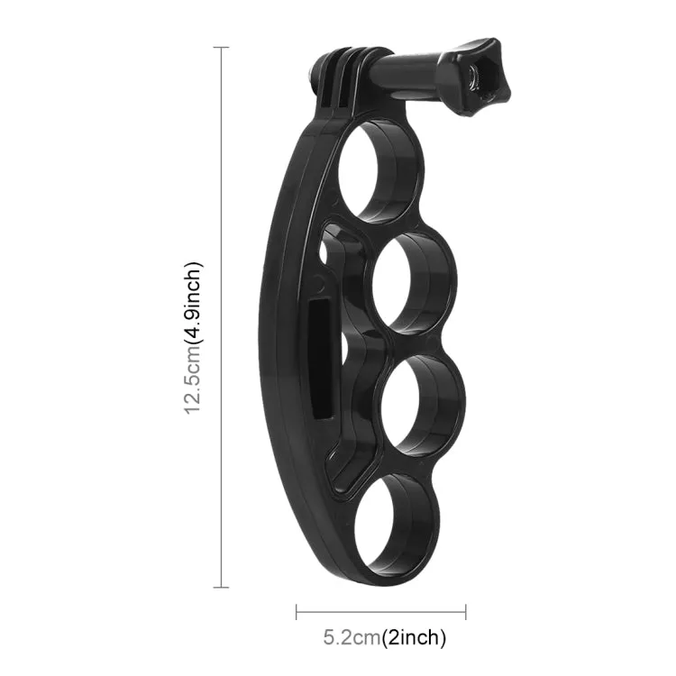 PULUZ Handheld Plastic Knuckles Fingers Grip Ring Monopod Tripod Mount with Thumb Screw for GoPro, Insta360, DJI and Other Action Cameras(Black)