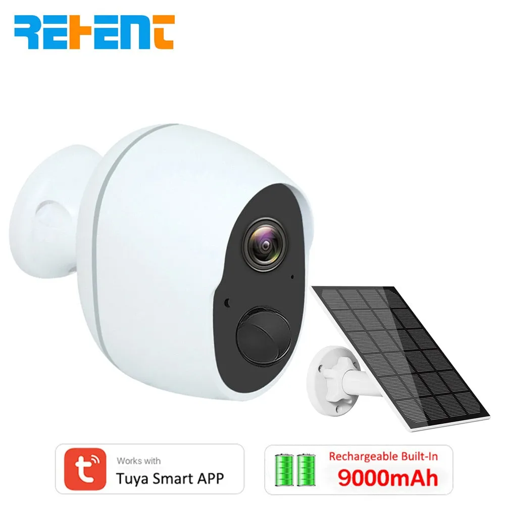 REHENT 3MP 9000mAh Battery WIFI Surveillance Camera Tuya Smart Home Outdoor Security Protection Wireless CCTV Camera Solar Panel